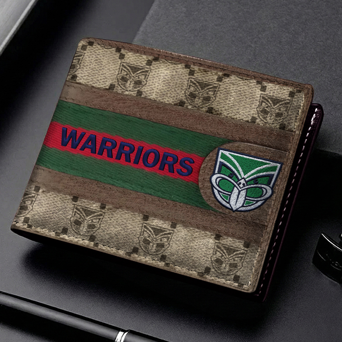 Auspiritmerch New Zealand Warriors Personalized Leather Wallet Gift For Fans