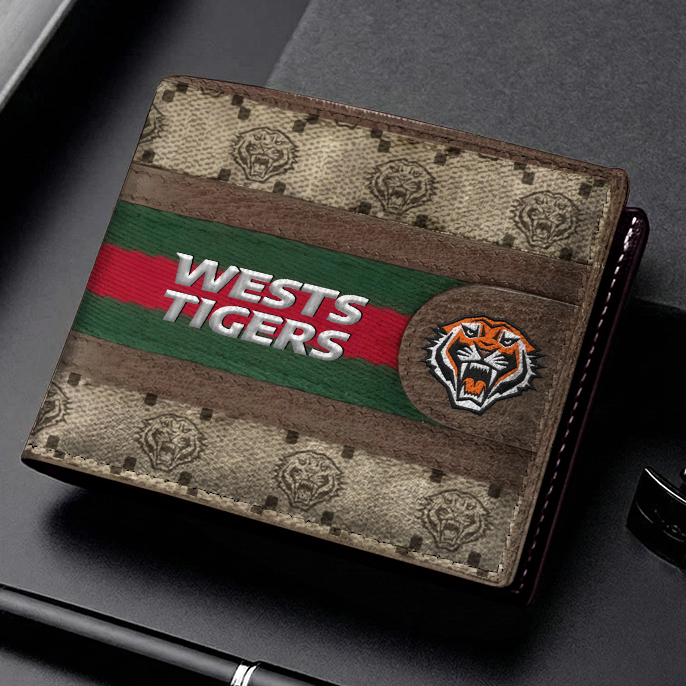 Auspiritmerch Wests Tigers Personalized Leather Wallet Gift For Fans