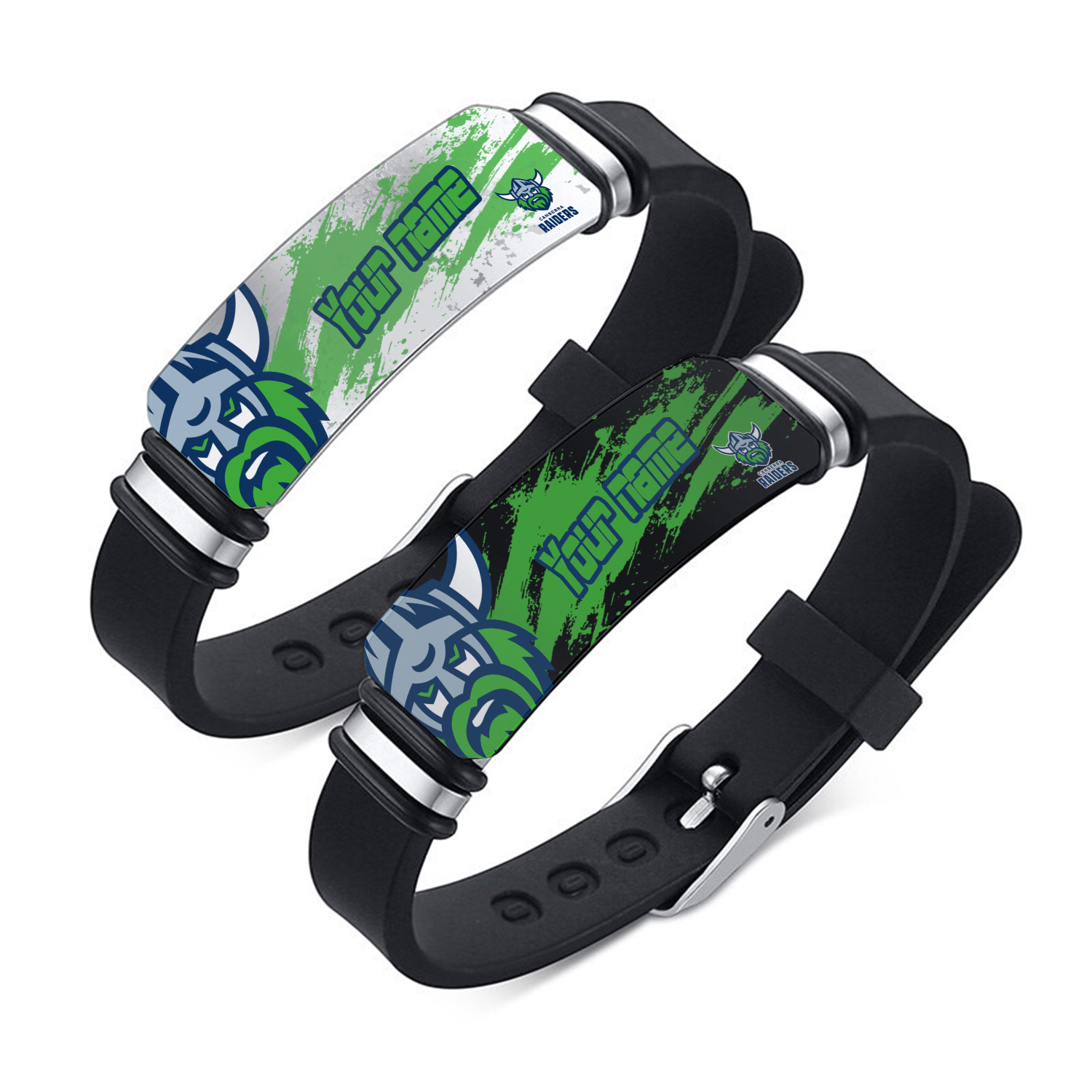 Auspiritmerch Canberra Raiders Personalized Steel Silicone Bracelet Gift For Fans