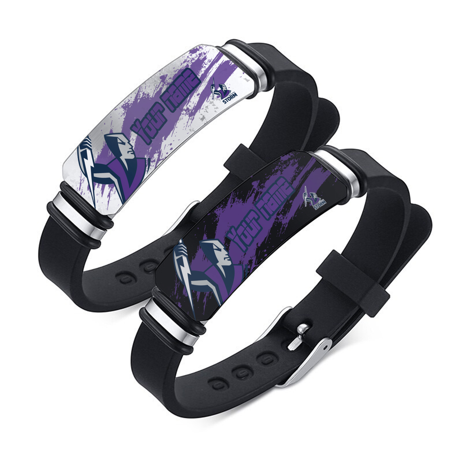 Auspiritmerch Melbourne Storm Personalized Steel Silicone Bracelet Gift For Fans