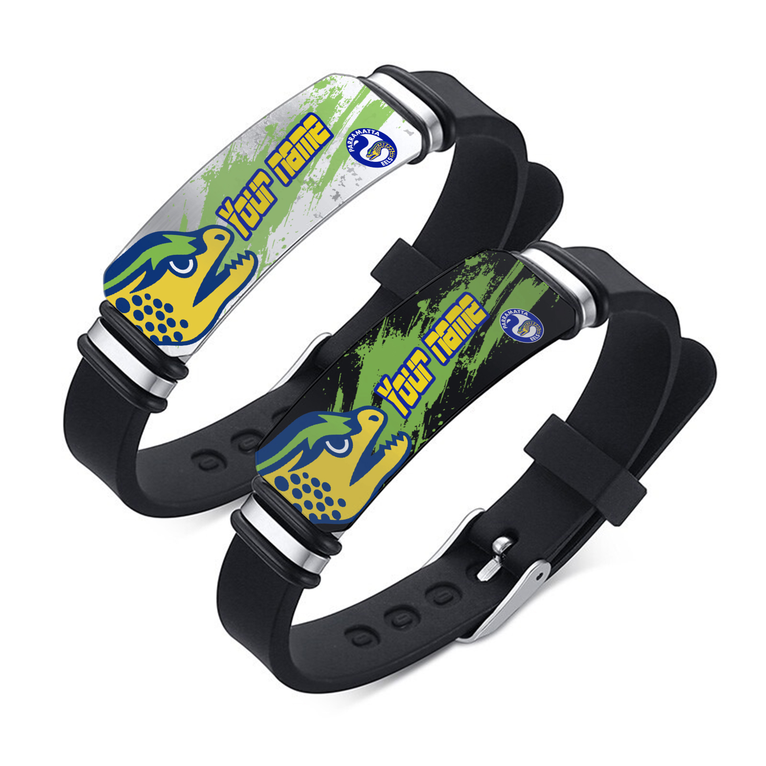 Auspiritmerch Parramatta Eels Personalized Steel Silicone Bracelet Gift For Fans