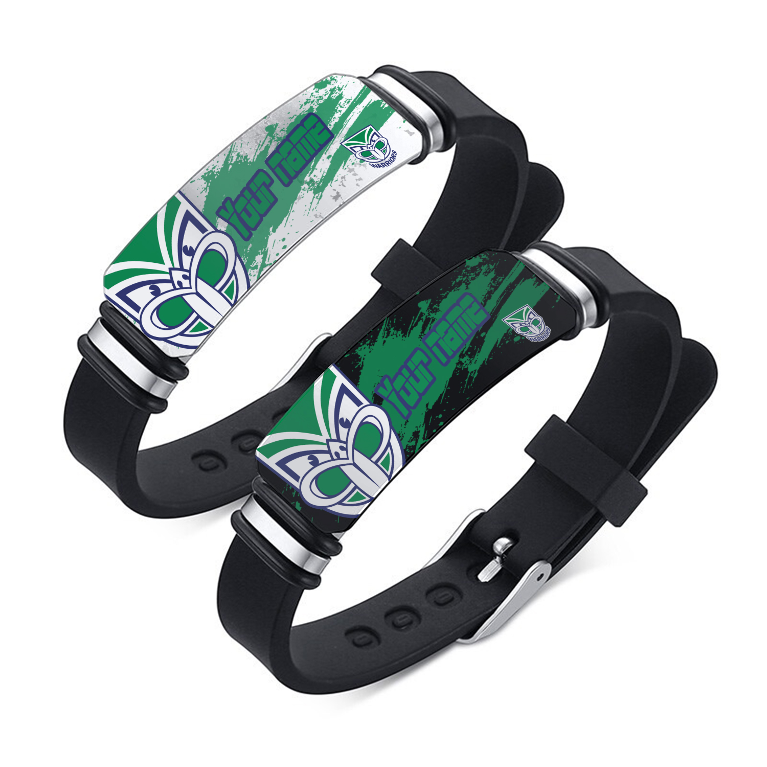 Auspiritmerch New Zealand Warriors Personalized Steel Silicone Bracelet Gift For Fans