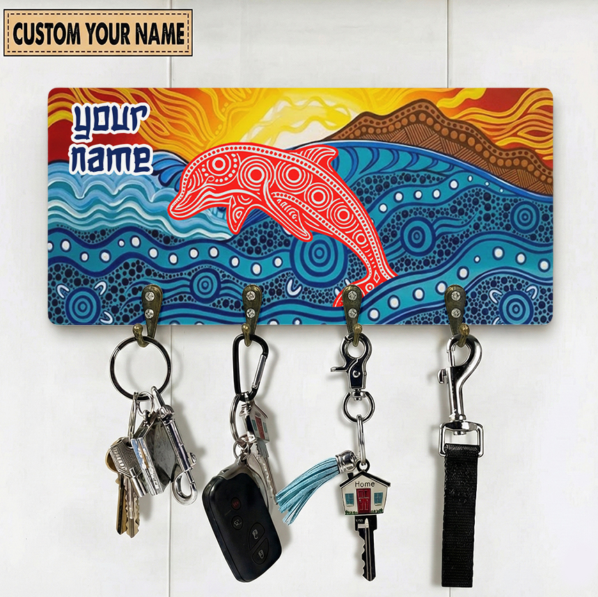 Auspiritmerch Dolphins Personalized Key Holder Gifts For Fans