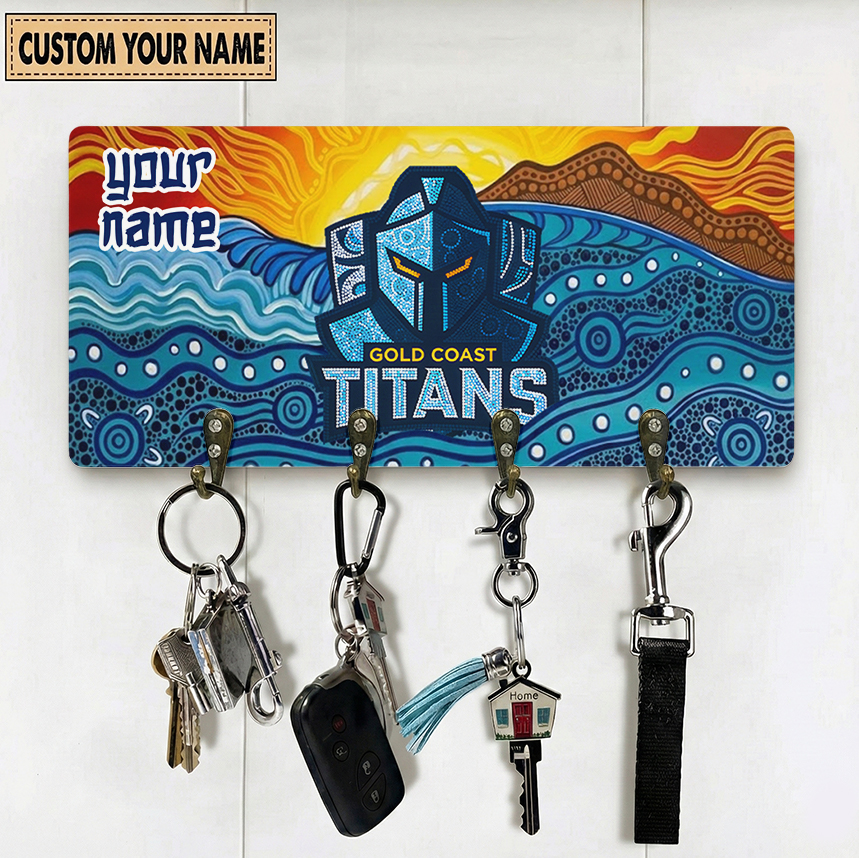 Auspiritmerch Gold Coast Titans Personalized Key Holder Gifts For Fans