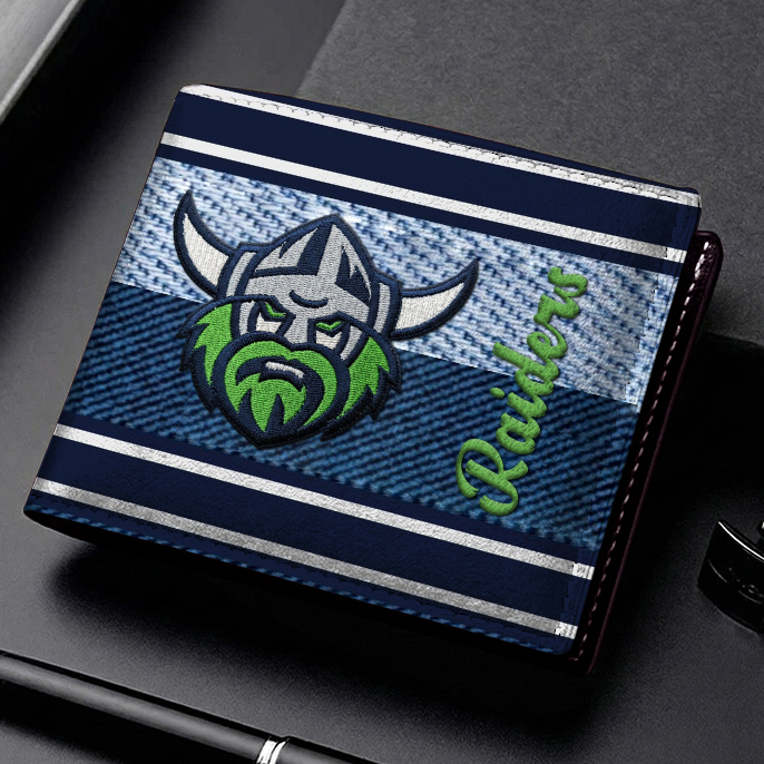 Auspiritmerch Canberra Raiders Personalized Leather Wallet Gift For Fans