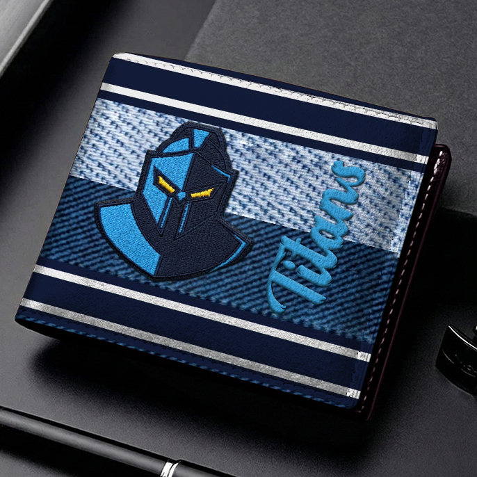 Auspiritmerch Gold Coast Titans Personalized Leather Wallet Gift For Fans