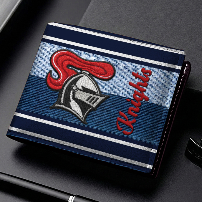 Auspiritmerch Newcastle Knights Personalized Leather Wallet Gift For Fans