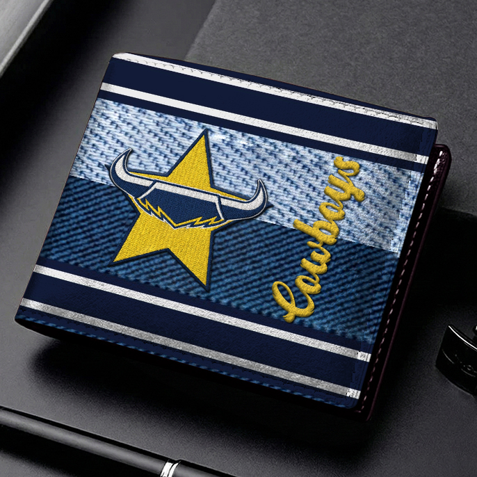 Auspiritmerch North Queensland Cowboys Personalized Leather Wallet Gift For Fans