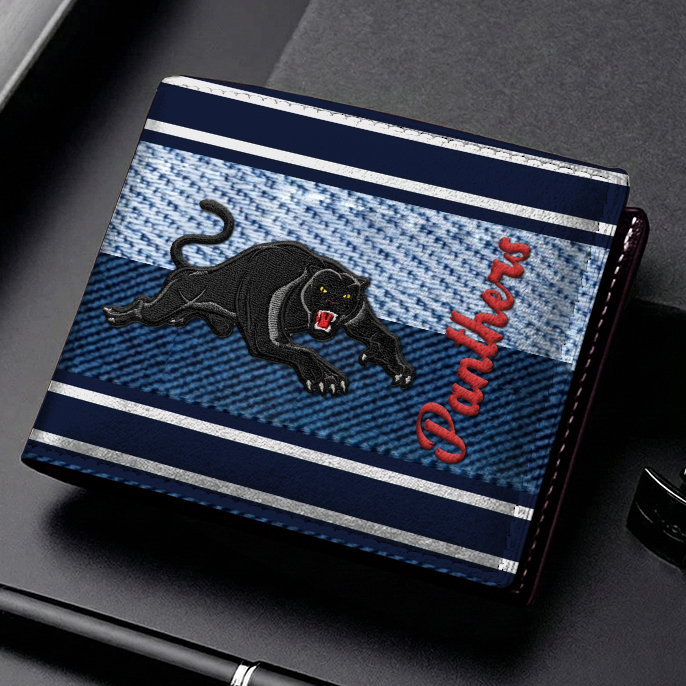 Auspiritmerch Penrith Panthers Personalized Leather Wallet Gift For Fans