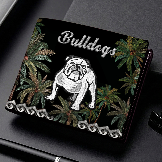 Auspiritmerch Canterbury-Bankstown Bulldogs Personalized Leather Wallet Gift For Fans
