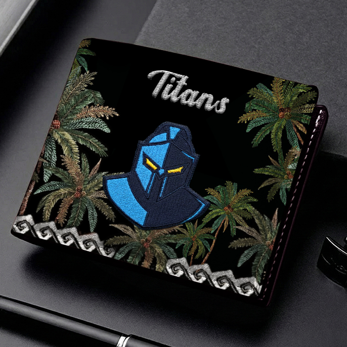 Auspiritmerch Gold Coast Titans Personalized Leather Wallet Gift For Fans