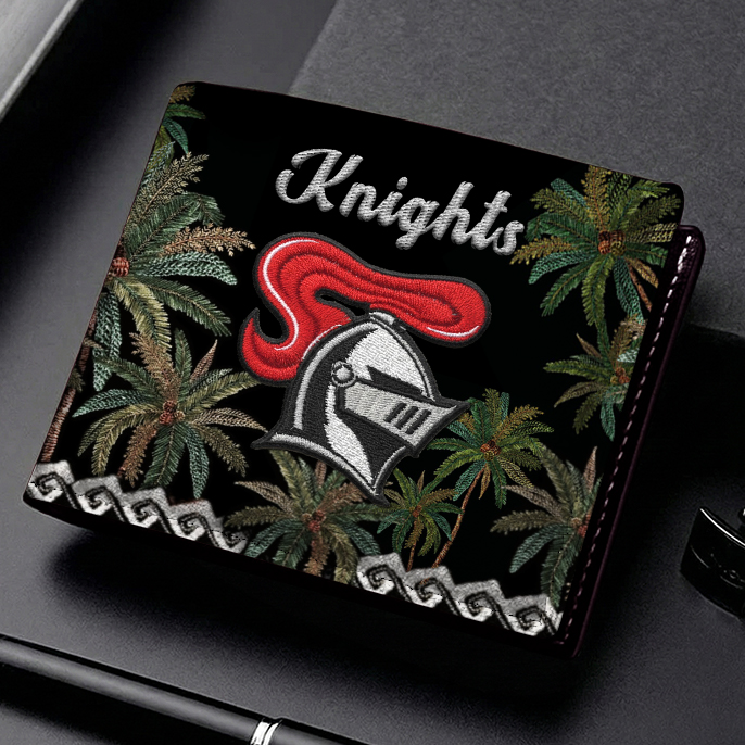 Auspiritmerch Newcastle Knights Personalized Leather Wallet Gift For Fans