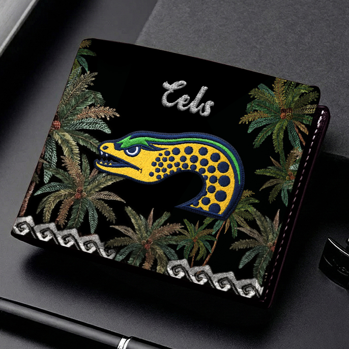 Auspiritmerch Parramatta Eels Personalized Leather Wallet Gift For Fans