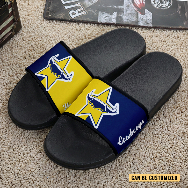 Auspiritmerch North Queensland Cowboys Personalized Sports Slippers Gift For Fans