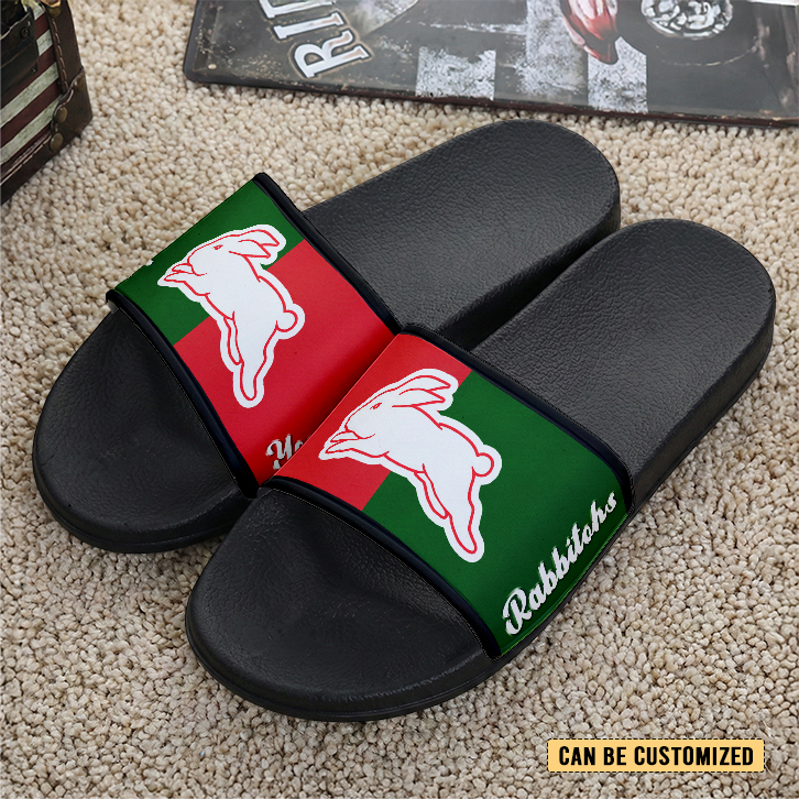 Auspiritmerch South Sydney Rabbitohs Personalized Sports Slippers Gift For Fans