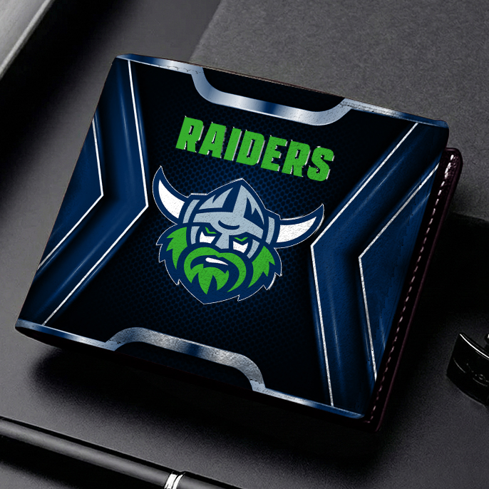 Auspiritmerch Canberra Raiders Personalized Leather Wallet Gift For Fans