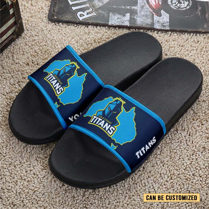 Auspiritmerch Gold Coast Titans Personalized Sports Slippers Gift For Fans