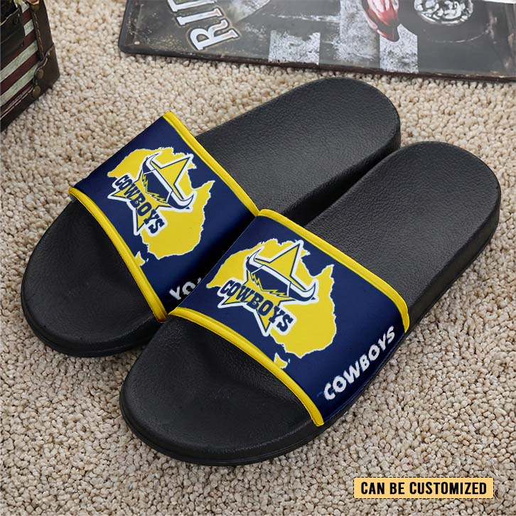 Auspiritmerch North Queensland Cowboys Personalized Sports Slippers Gift For Fans