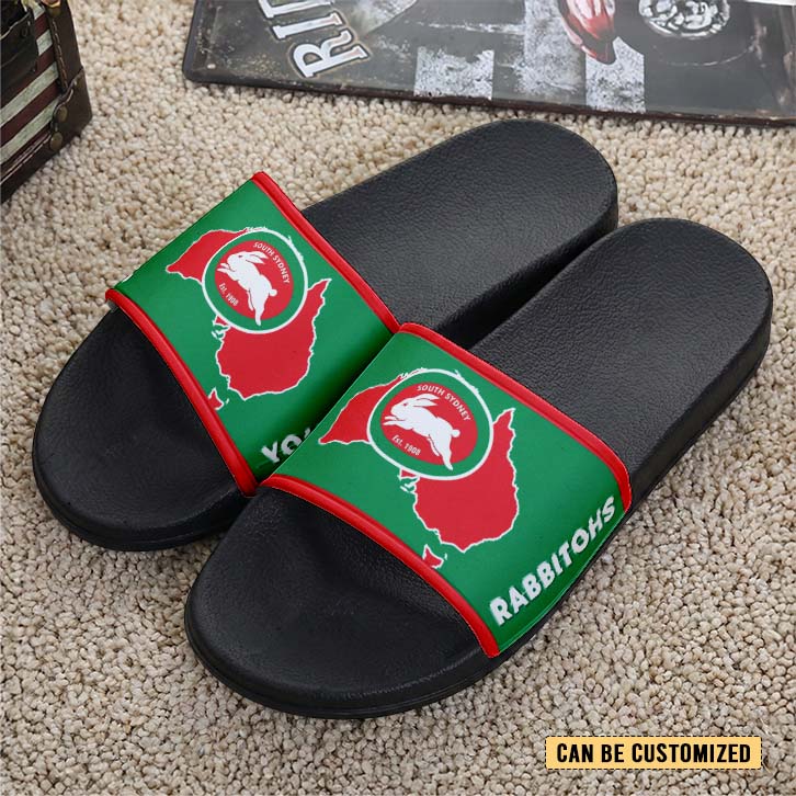 Auspiritmerch South Sydney Rabbitohs Personalized Sports Slippers Gift For Fans