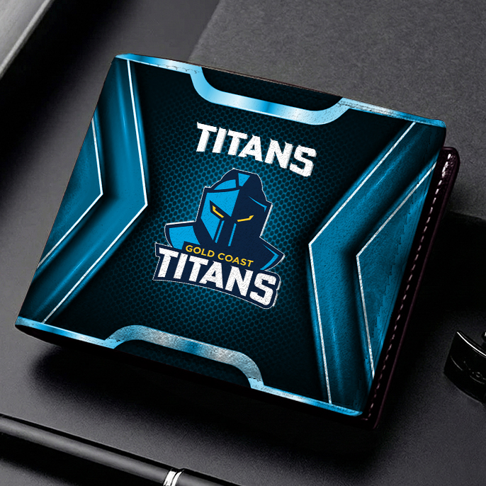 Auspiritmerch Gold Coast Titans Personalized Leather Wallet Gift For Fans