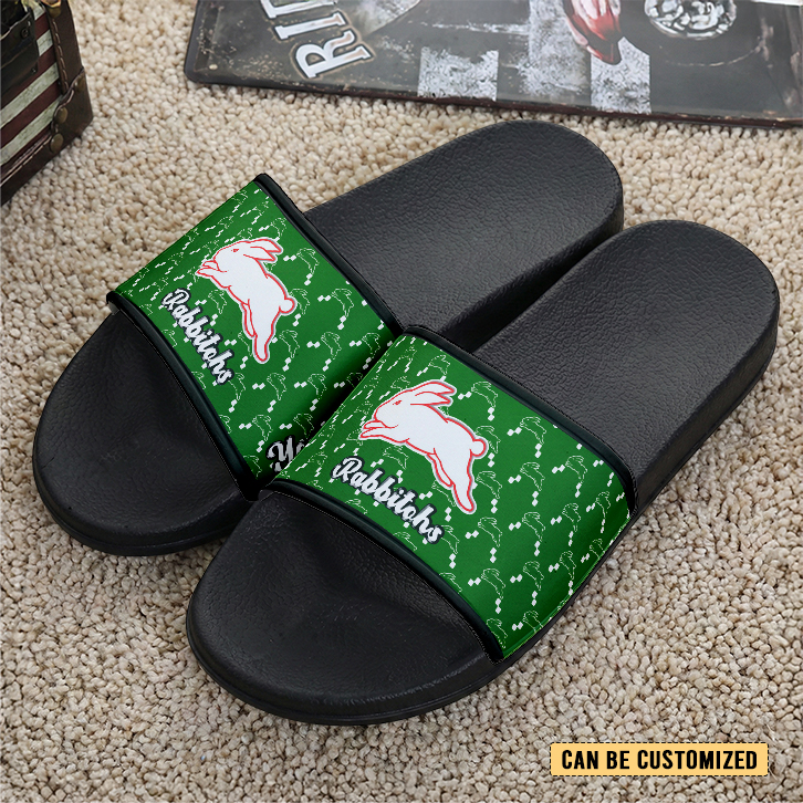 Auspiritmerch South Sydney Rabbitohs Personalized Sports Slippers Gift For Fans