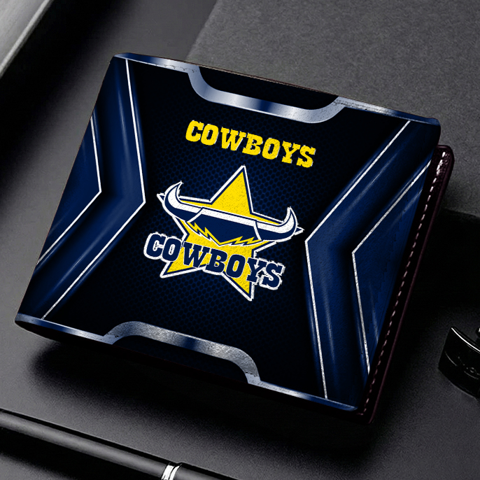 Auspiritmerch North Queensland Cowboys Personalized Leather Wallet Gift For Fans