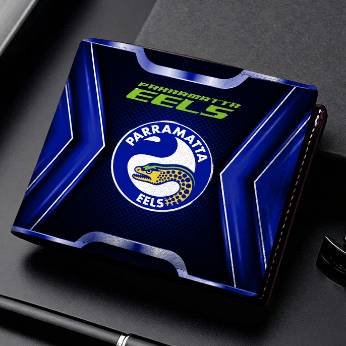 Auspiritmerch Parramatta Eels Personalized Leather Wallet Gift For Fans