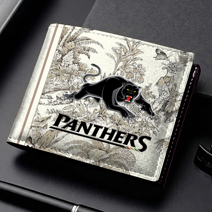 Auspiritmerch Penrith Panthers Personalized Leather Wallet Gift For Fans