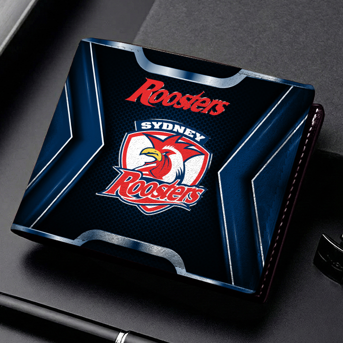 Auspiritmerch Sydney Roosters Personalized Leather Wallet Gift For Fans