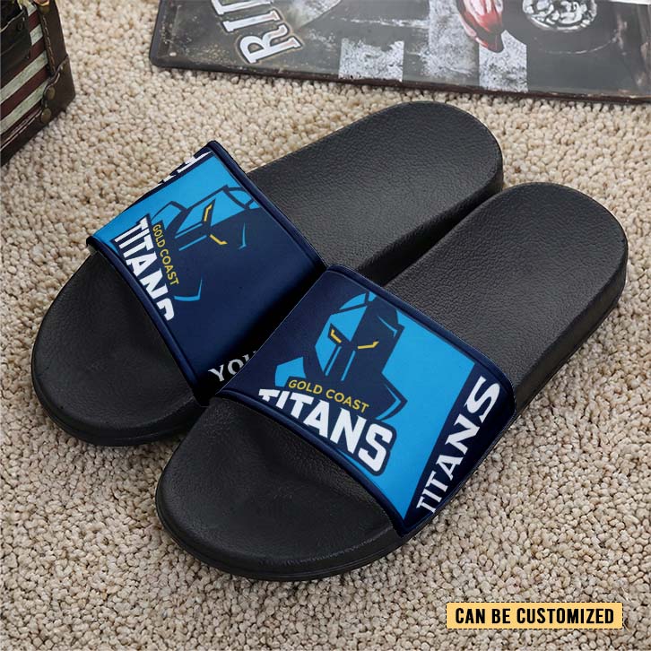 Auspiritmerch Gold Coast Titans Personalized Sports Slippers Gift For Fans
