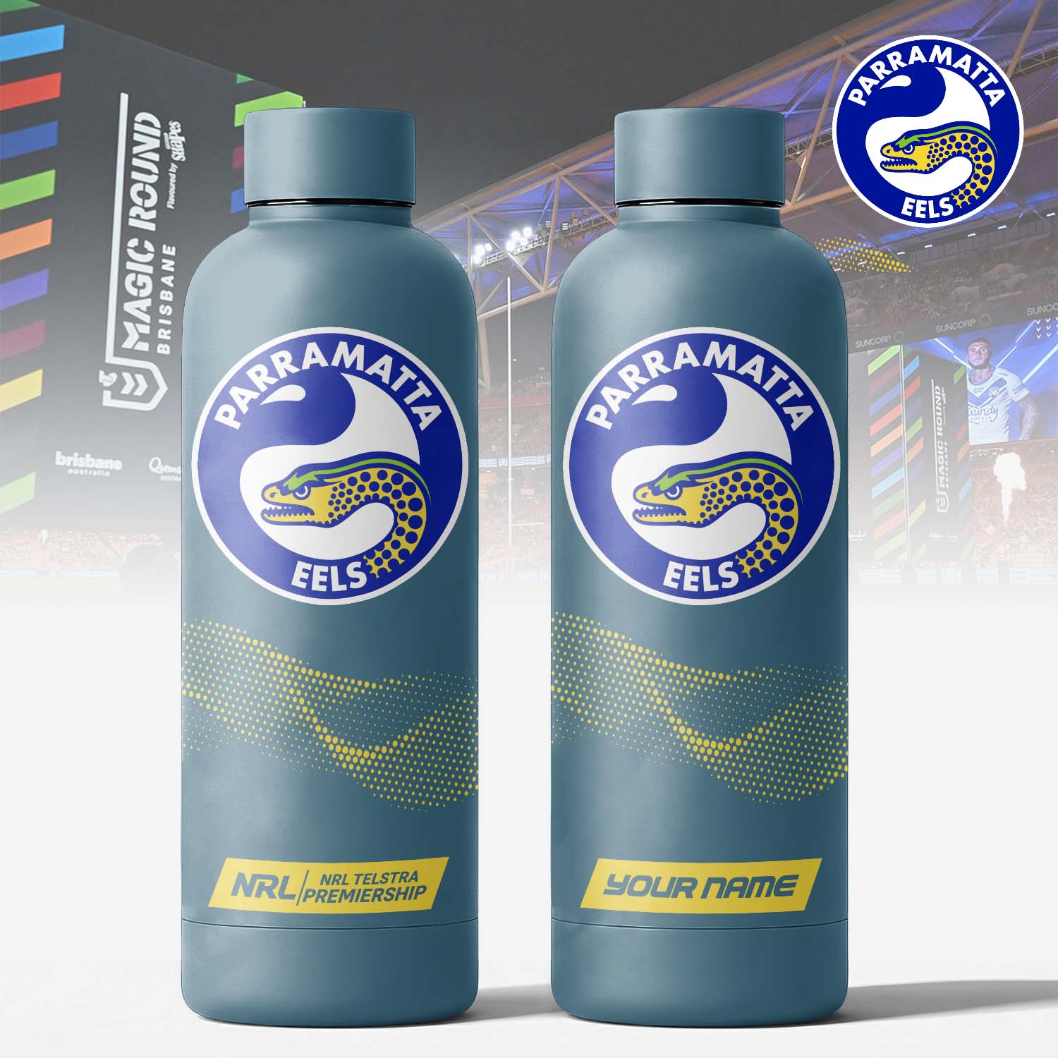 Auspiritmerch Parramatta Eels Personalized Metal Water Bottle Gift For Fans