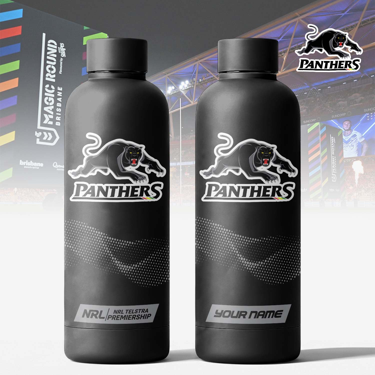 Auspiritmerch Penrith Panthers Personalized Metal Water Bottle Gift For Fans