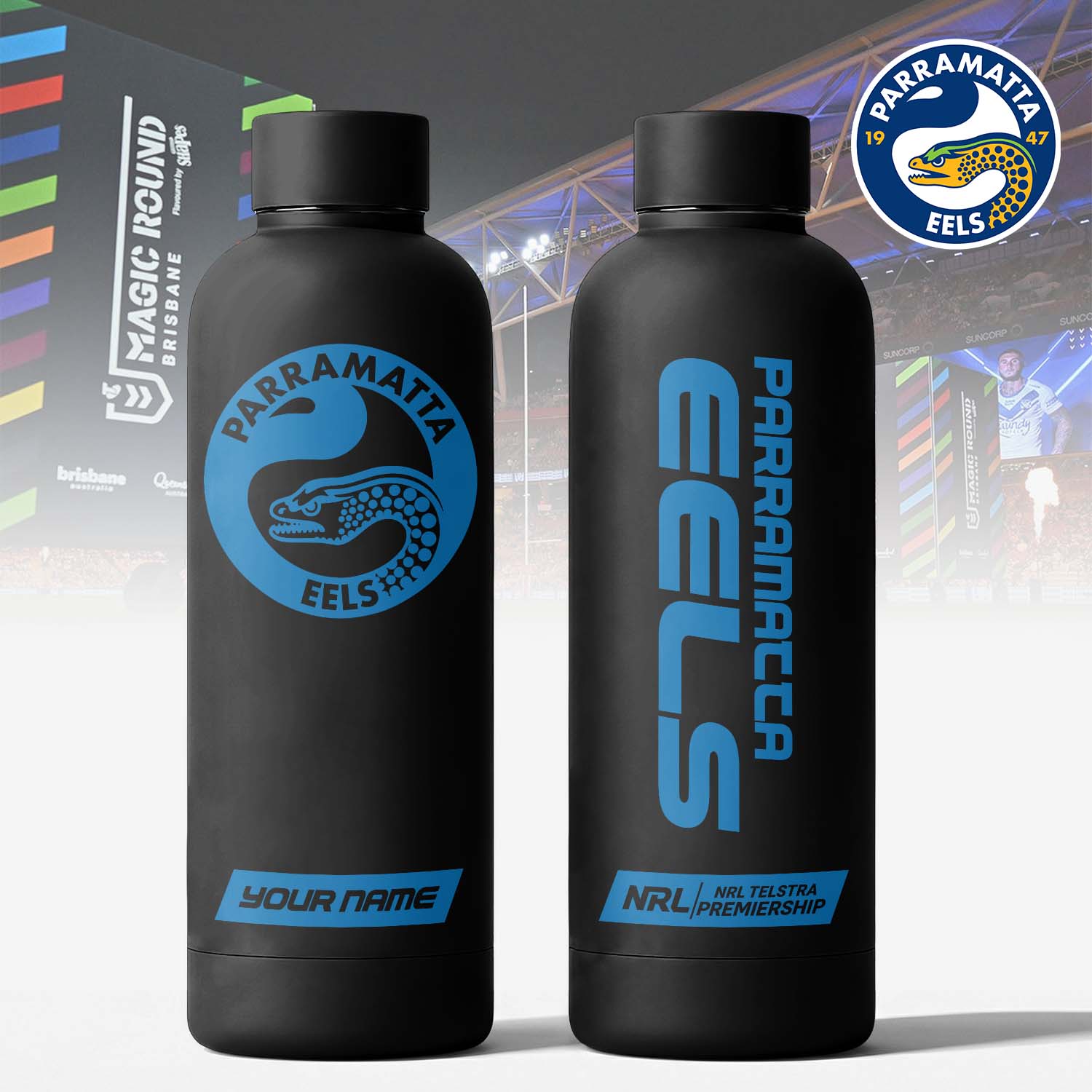 Auspiritmerch Parramatta Eels Personalized Metal Water Bottle Gift For Fans