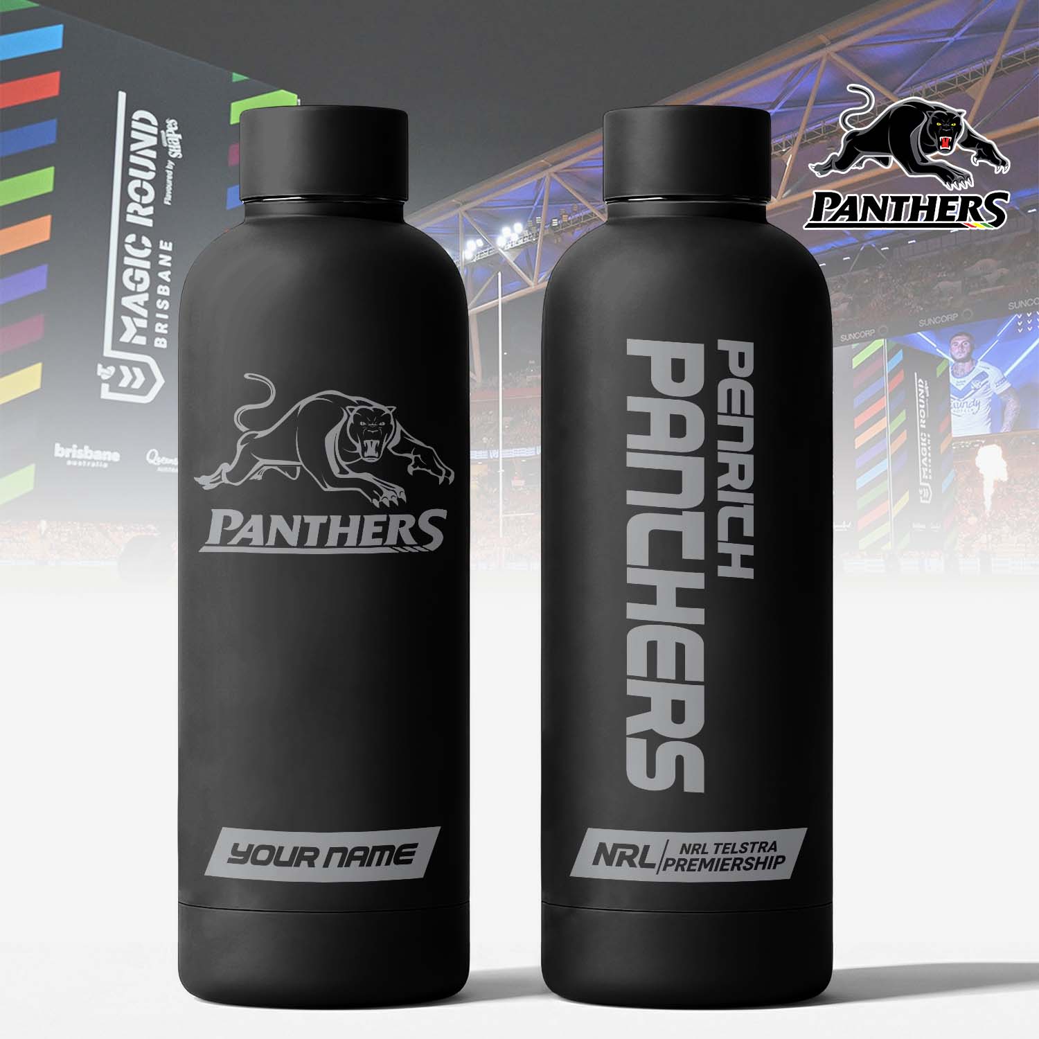 Auspiritmerch Penrith Panthers Personalized Metal Water Bottle Gift For Fans