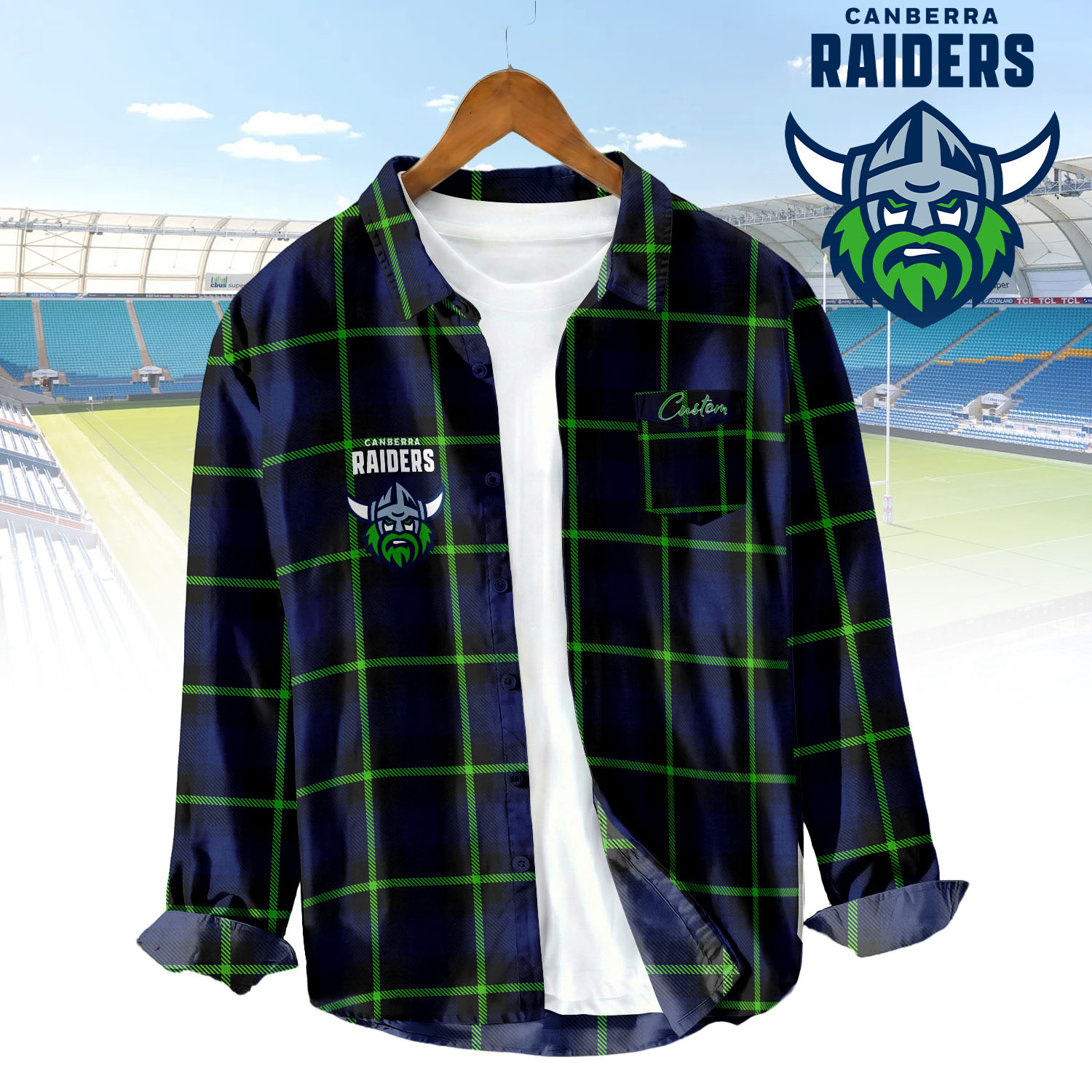 Auspiritmerch Canberra Raiders Personalized Button Down Shirt Gift For Fans