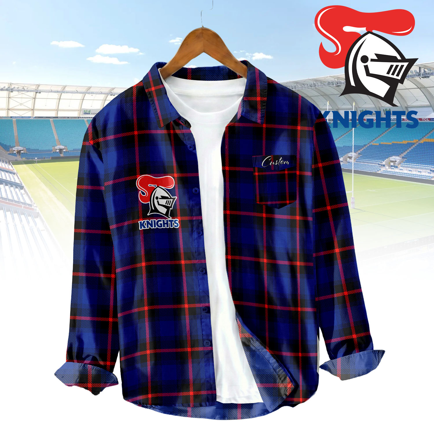 Auspiritmerch Newcastle Knights Personalized Button Down Shirt Gift For Fans