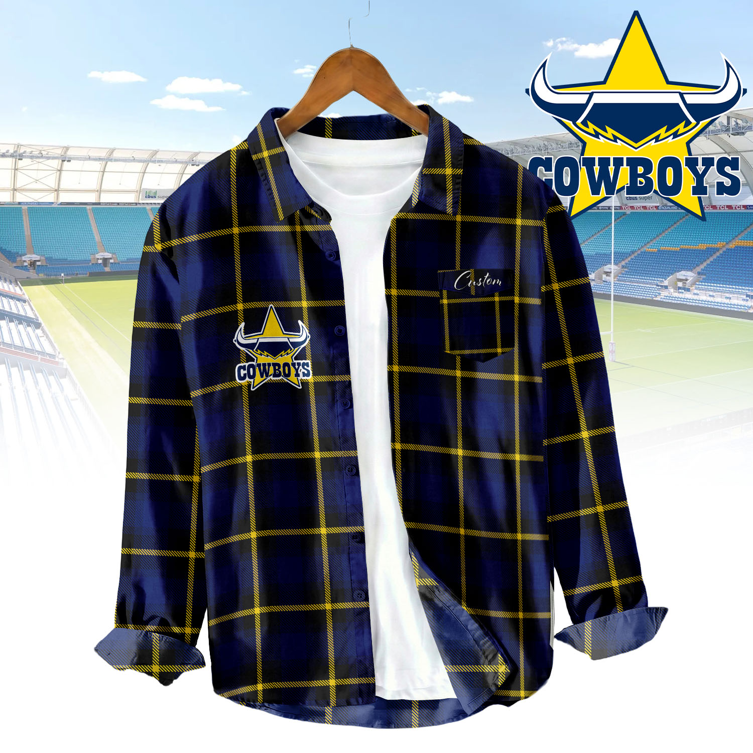 Auspiritmerch North Queensland Cowboys Personalized Button Down Shirt Gift For Fans