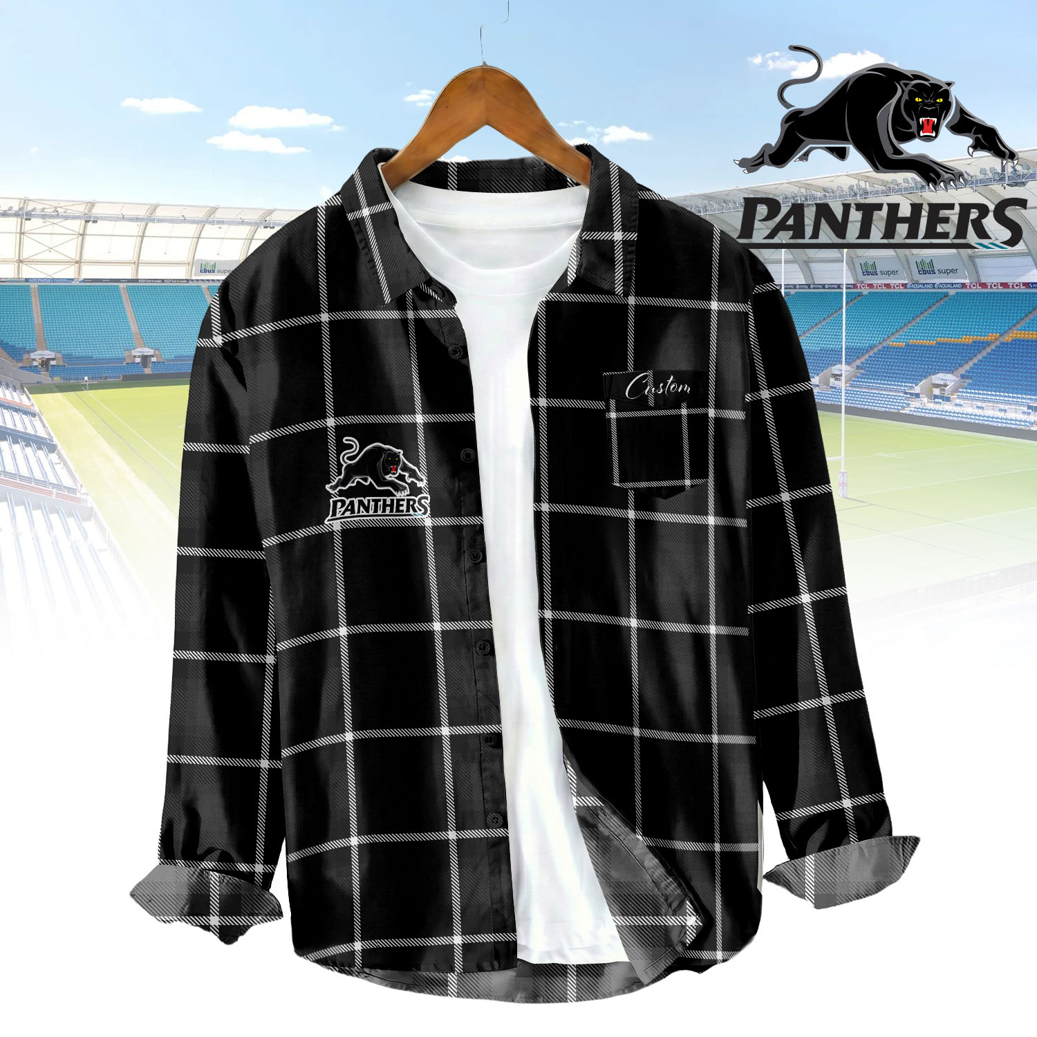 Auspiritmerch Penrith Panthers Personalized Button Down Shirt Gift For Fans