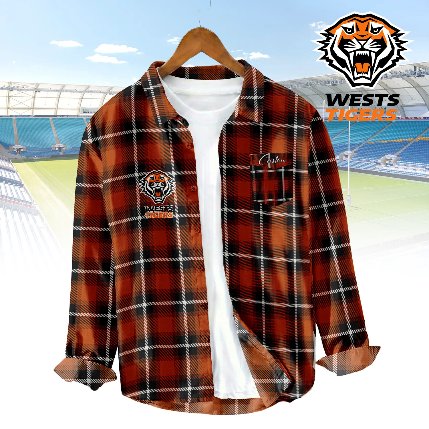 Auspiritmerch Wests Tigers Personalized Button Down Shirt Gift For Fans
