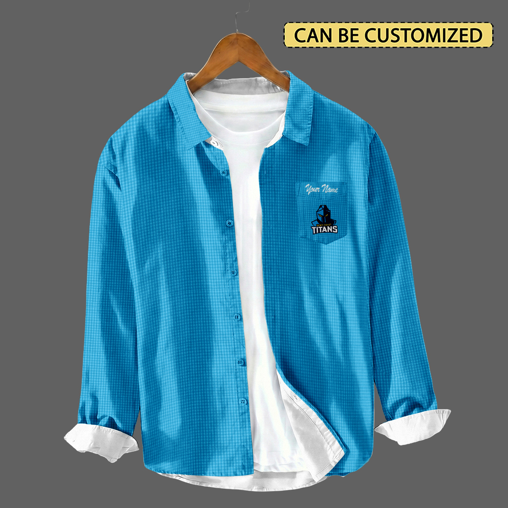 Auspiritmerch Gold Coast Titans Personalized Button Down Shirt Gift For Fans