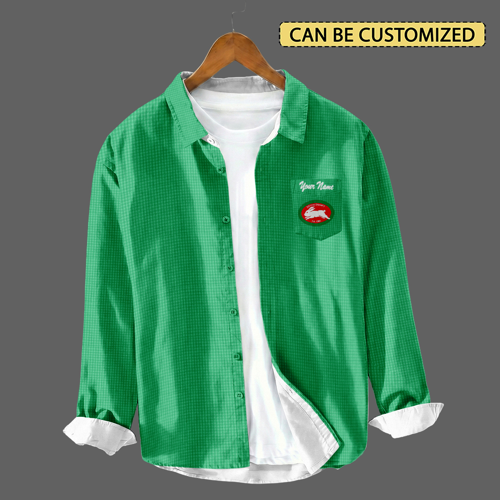 Auspiritmerch South Sydney Rabbitohs Personalized Button Down Shirt Gift For Fans