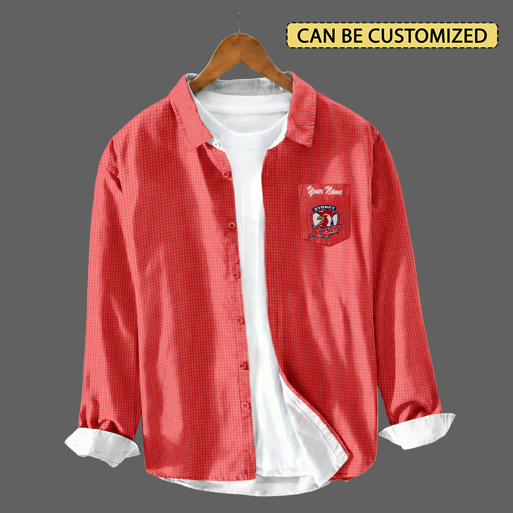 Auspiritmerch Sydney Roosters Personalized Button Down Shirt Gift For Fans