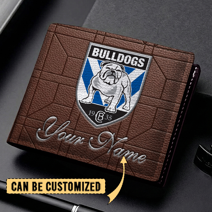 Auspiritmerch Canterbury-Bankstown Bulldogs Personalized Leather Wallet Gift For Fans