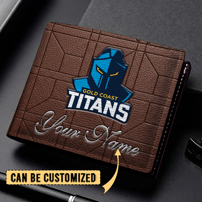 Auspiritmerch Gold Coast Titans Personalized Leather Wallet Gift For Fans
