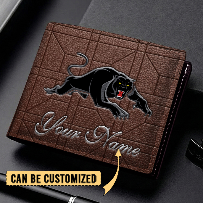 Auspiritmerch Penrith Panthers Personalized Leather Wallet Gift For Fans