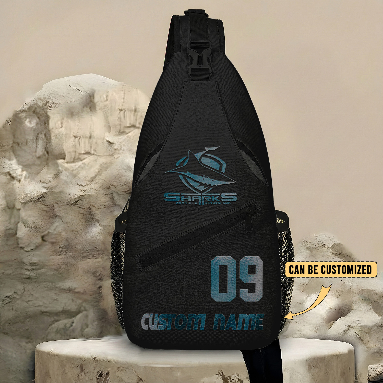 Auspiritmerch Cronulla-Sutherland Sharks Personalized Sling Bags Gift For Fans