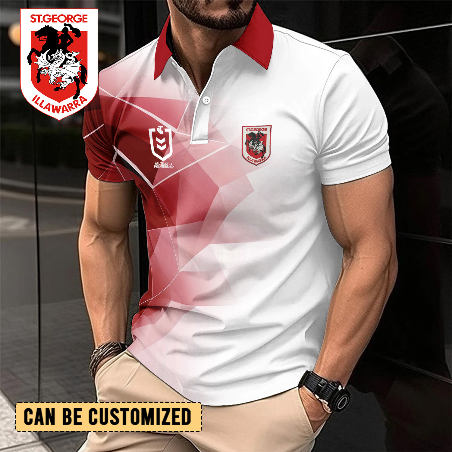 Auspiritmerch St. George Illawarra Dragons Personalized Polo Shirt Gift For Fans