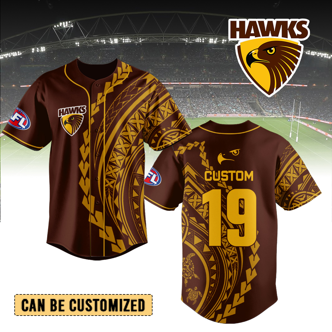 Auspiritmerch Hawthorn Hawks Personalized Baseball Jersey Gift For Fans
