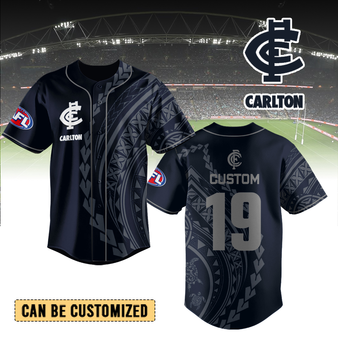 Auspiritmerch Carlton Blues Personalized Baseball Jersey Gift For Fans