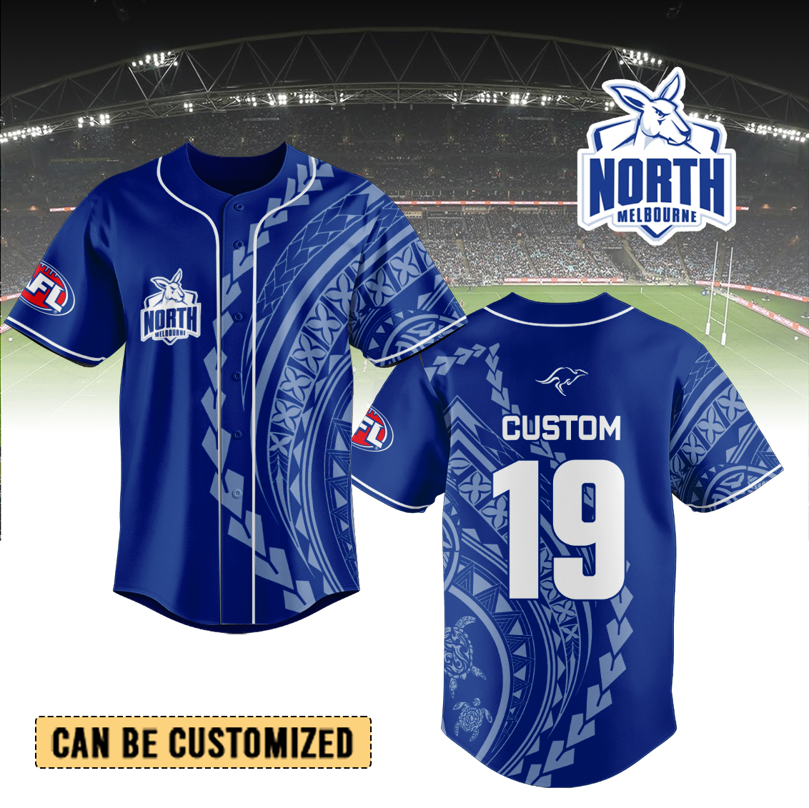 Auspiritmerch North Melbourne Personalized Baseball Jersey Gift For Fans